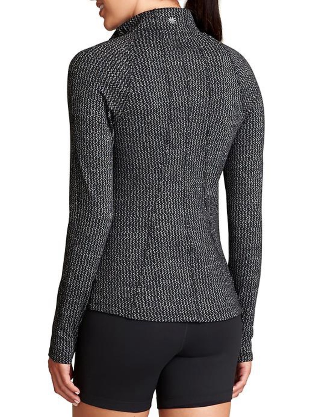 Athleta Heartbeat Hope Full Zip Jacket Small Black Chevron